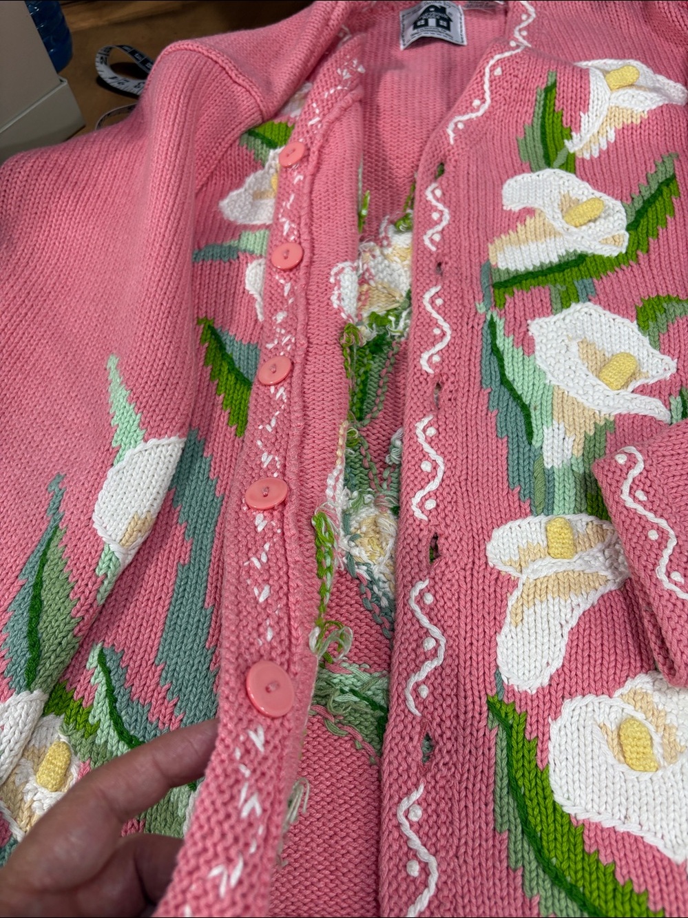 Cottage core embroidered Cardigan sweater - Picture 4 of 5